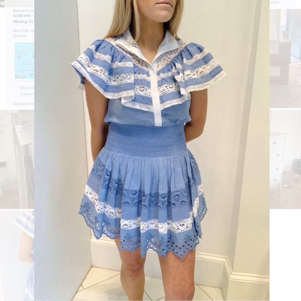 Size XS nwt Loveshackfancy clay mini dress